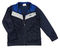 Tmavomodrá propínací sportovní mikina s logem Slazenger