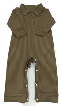 Béžový žebrovaný overal Shein