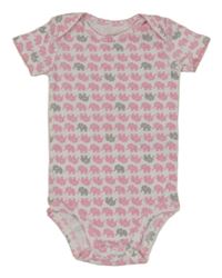 Bílo-růžové body se sloníky 