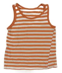 Oranžovo-bílé pruhované tílko George 