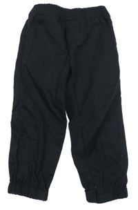 Černé plátěné cuff kalhoty Baby Rebels