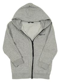 Šedá melírovaná propínací mikina s kapucí George