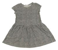 Černo-bílé vzorované bavlněné šaty se srdíčky H&M