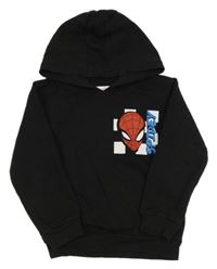 Černá mikina se Spider-manem a kapucí Marvel