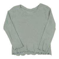 Zelenošedé žebrované triko Primark