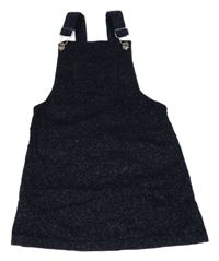 Tmavomodro-stříbrné sametové šaty Denim Co.