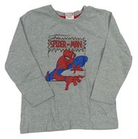 Šedé melírované triko se Spider-manem PRIMARK