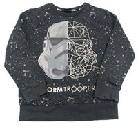 Tmavošedá melírovaná mikina se Star Wars a skvrnkami Next