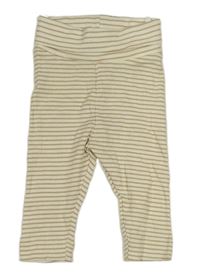Smetanovo-hnědé pruhované žebrované tepláky H&M