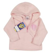 Světlerůžová fleecová mikina s erbem a kapucí OFFICIAL MERCHANDISE