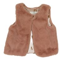 Starorůžová kožešinová podšitá vesta H&M