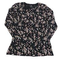 Černé květované triko Y.F.K.