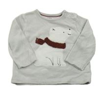 Světlešedá sametová mikina s ledním medvídkem C&A