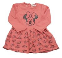 Korálové teplákové šaty s Minnie Disney