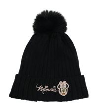 Černá žebrovaná čepice s Minnie a bambulí PRIMARK