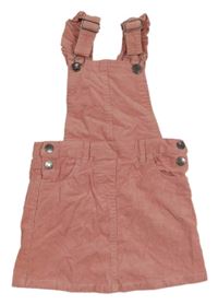 Růžová manšestrová laclová sukně s volánky Topolino