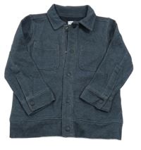 Tmavomodrá melírovaná tepláková bunda s límečkem F&F