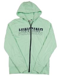 Mátová propínací mikina s logem a kapucí VINGINO