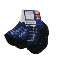 Nové - 2x - Černo-tmavomodré teplé ponožky lupilu vel. 15-18