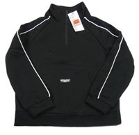 Nové - černá mikina s kapsou s nášivkou a pruhy PRIMARK