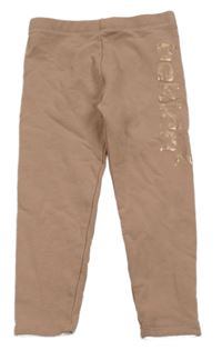 Světlehnědé teplákové legíny s logem so cute