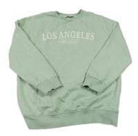 Světleolivová mikina s nápisy C&A