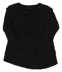 Černé triko s logy Replay