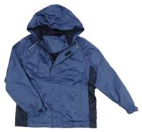 Tmavomodrá šusťáková funkční jarní bunda s kapucí crivit