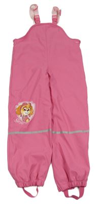 Růžové nepromokavé laclové podšité kalhoty s PAW PATROL - Skye nickelodeon