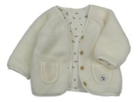 Smetanová huňatá podšitá bunda s třešničkami St. Bernard