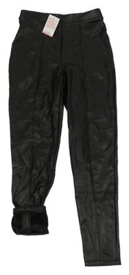 Nové - černé koženkové kalhoty Matalan