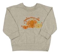 Světlebéžová melírovaná mikina s dýněmi a nápisem Originals