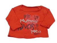 Červené triko s nápisy a srdíčky George