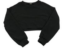 Černá vzorovaná crop mikina SHEIN