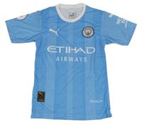 Modrý vzorovaný funkční fotbalový dres Manchester City a číslem PUMA