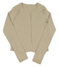 Smetanové žebrované crop triko George