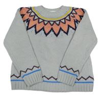 Šedý svetr se vzorem LEIGH TUCKER