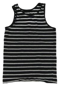 Černo-šedé pruhované tílko