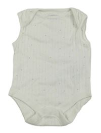 Bílé puntíkaté žebrované body PRIMARK