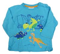 Azurové triko s dinosaury Topomini