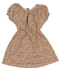 Krémovo-pudrové šaty s leopardím vzorem George