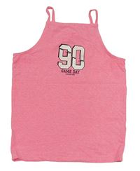 Neonově růžový melírovaný crop top s číslem George