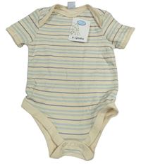 Béžovo-modré pruhované body Disney