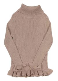 Růžový třpytivý žebrovaný svetrový rolák Primark