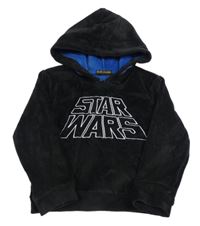 Černá plyšová mikina s nápisem a kapucí - Star Wars