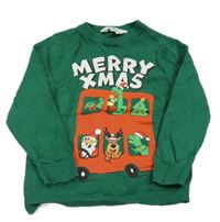 Zelený svetr s autobusem H&M