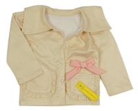 Nové - Krémová propínací mikina s límcem a mašlí zn. Shein