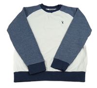 Bílo-tmavomodrá mikina s výšivkou zn. Next