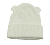 Bílá žebrovaná čepice s oušky George