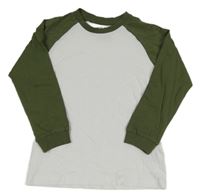 Bílo-khaki triko Matalan